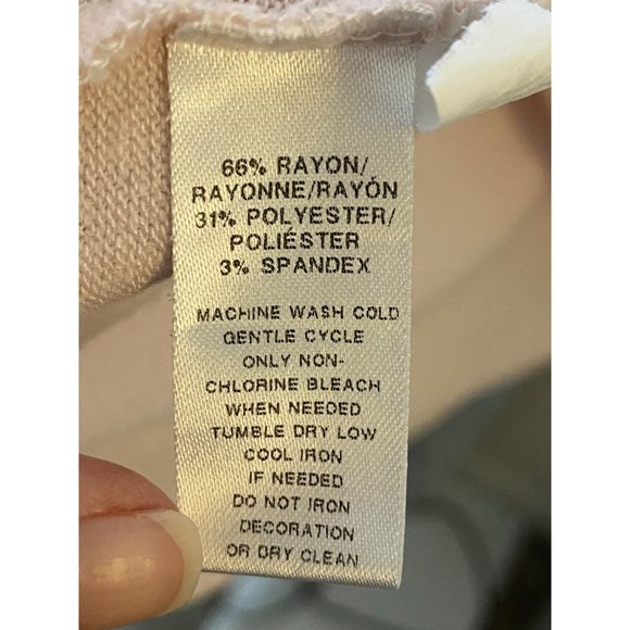 Ann Taylor Loft women's pale pink open back 3/4 sleeve tshirt‎ Sz L - Picture 5 of 7